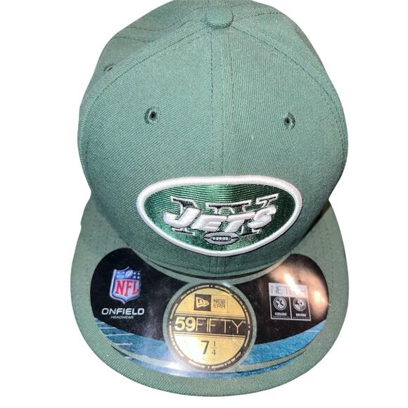 NY Jets NFL Football 59 Fifty New Era Baseball Cap Hat Embroidered 7 1/4 New - Picture 1 of 9